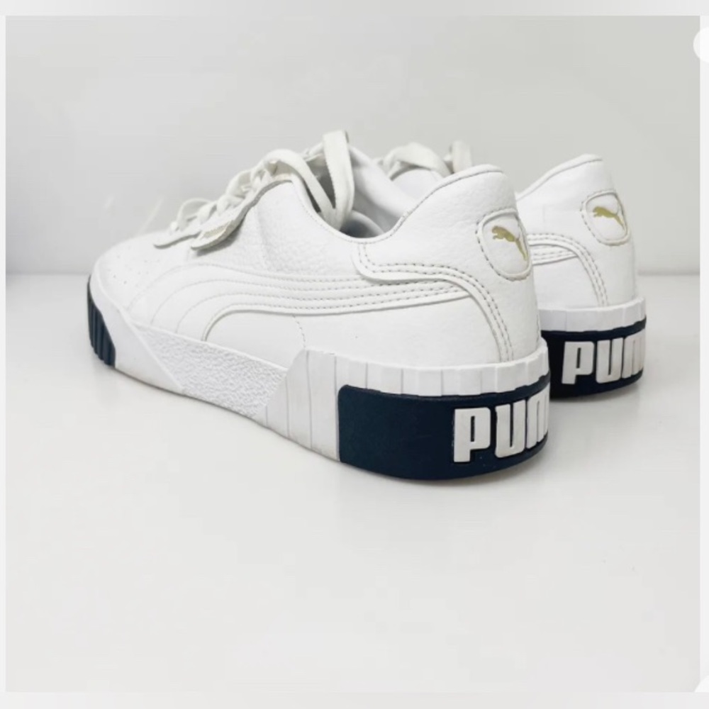Puma Cali White Black Platform Sneakers Size 7